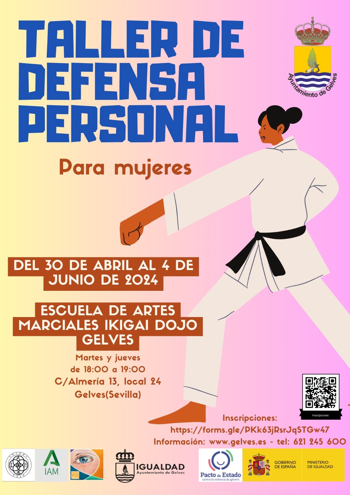 cartel taller defensa personal para mujeres