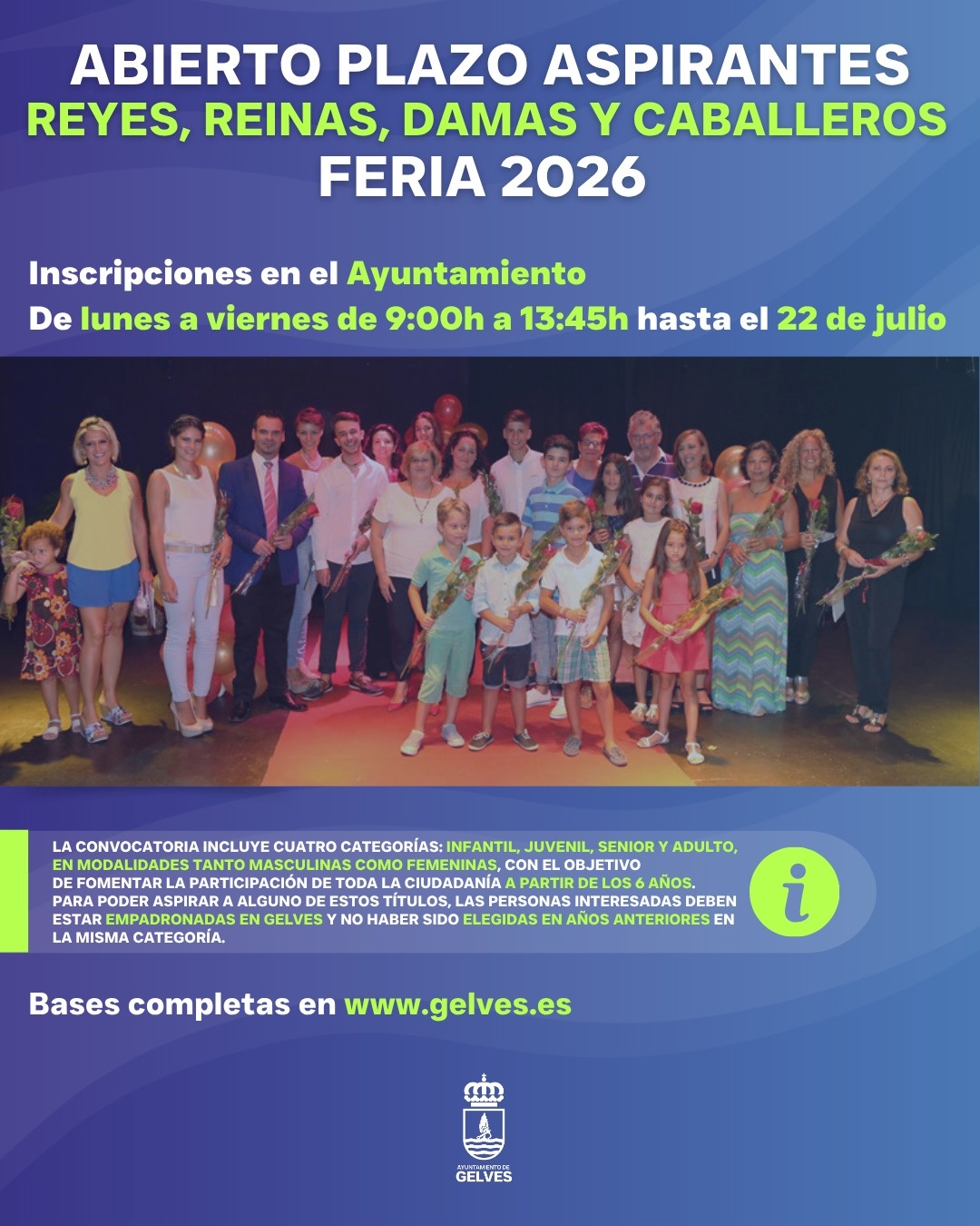 cartel eleccion reinas y damas fiestas gelves 2026