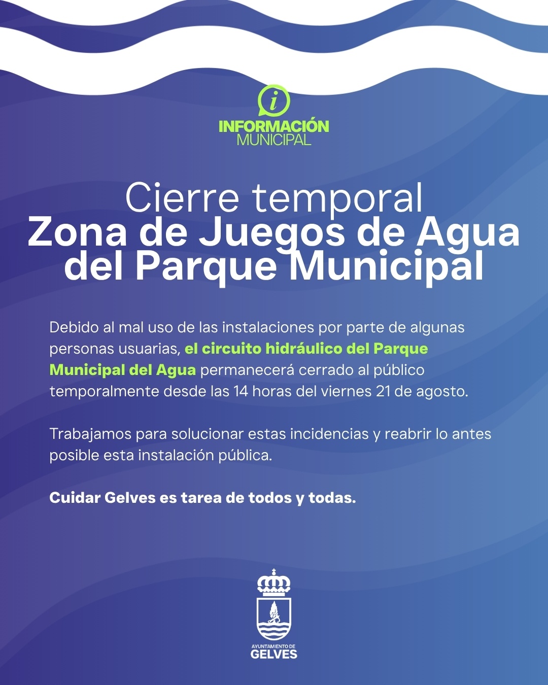 cierre temporal circuito agua parque