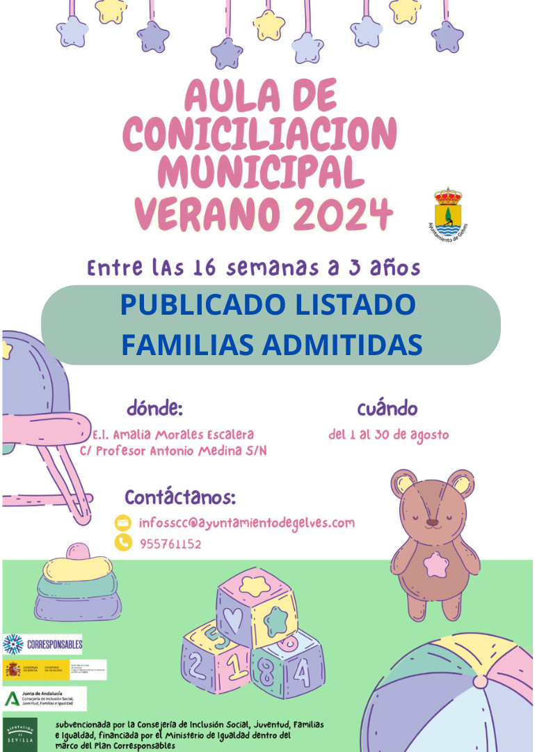 PUBLICADO LISTADO FAMILIAS ADMITIDAS web