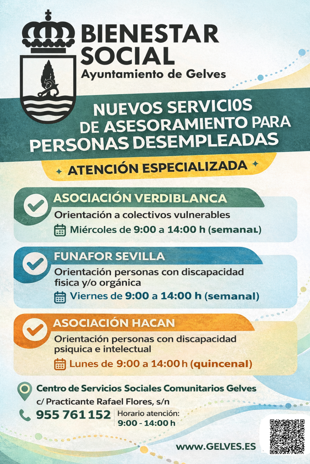 cartel empleo bienestar social