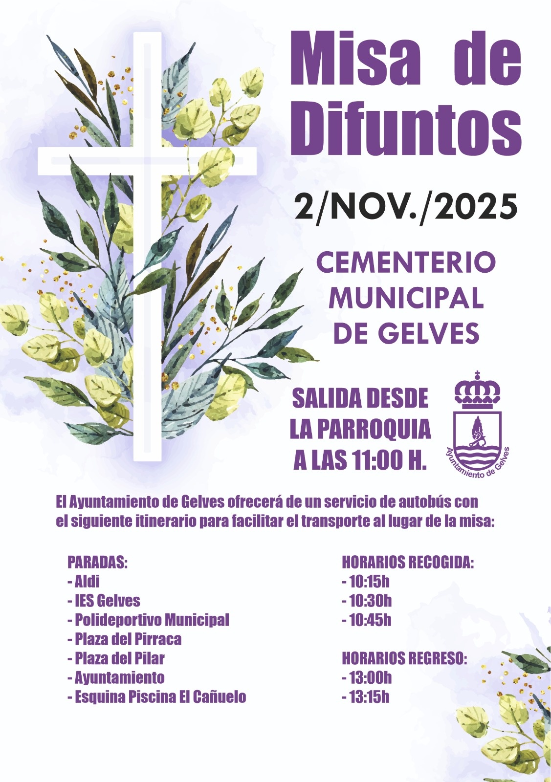 cartel misa difuntos 2025