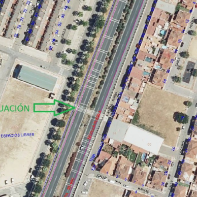 paso peatonal altura Mercado-Avda. Coria